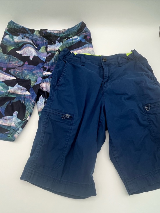 urban pipeline Other - 2 piece - Boys Navy Blue Cargo Shorts 16  & Shark-Print bathing trunks 14-16